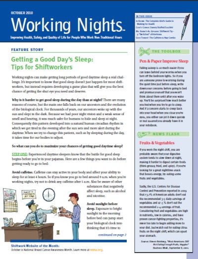 The Working Nights Newsletter